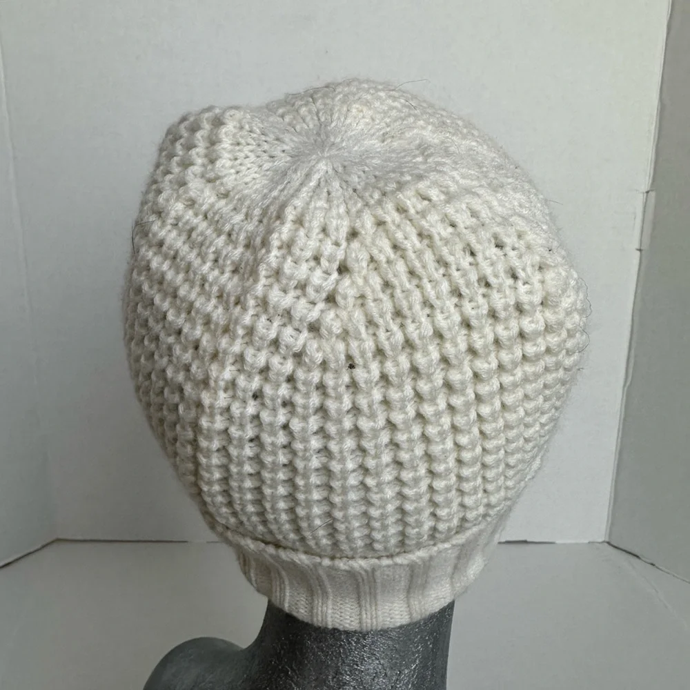 Michael Kors Cable Knit Beanie Hat Cream Off White Women One Size Winter NWOT